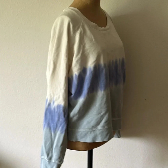 Rails sz L Theo Ocean Tide Dye Sweatshirt white to blue ombré cotton blend VGUC - Picture 4 of 7